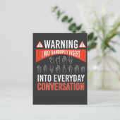 ASL American Sign Tolter Deaf Briefkaart (Staand voorkant)