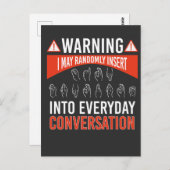 ASL American Sign Tolter Deaf Briefkaart (Voorkant / Achterkant)