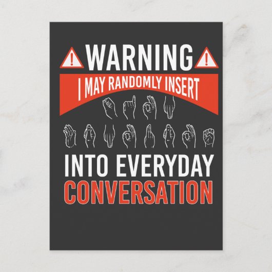 ASL American Sign Tolter Deaf Briefkaart (Voorkant)