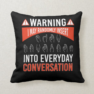 ASL American Sign Tolter Deaf Kussen