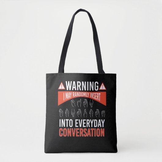 ASL American Sign Tolter Deaf Tote Bag (Voorkant)