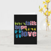 ASL Amerikaanse Gebarentaal 4 juli Faith Hope Kaart (Gele Bloem)