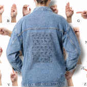 ASL Amerikaanse Gebarentaal Alfabet Blauw Denim Jacket