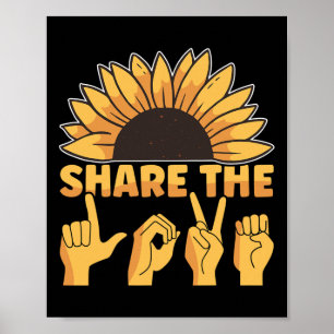 ASL Amerikaanse gebarentaal delen de liefde Awaren Poster