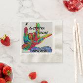 ASL Amerikaanse Gebarentaal I LOVE YOU MEER Servet (Insitu)