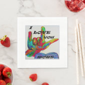 ASL Amerikaanse Gebarentaal I LOVE YOU MEER Servet (Insitu)