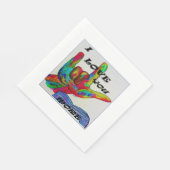 ASL Amerikaanse Gebarentaal I LOVE YOU MEER Servet (Hoek)