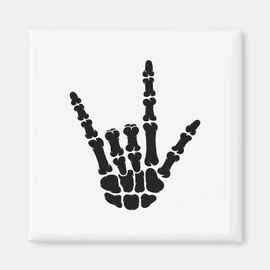 ASL Amerikaanse Gebarentaal I Love You Skeleton Ha Magneet (Voorkant)