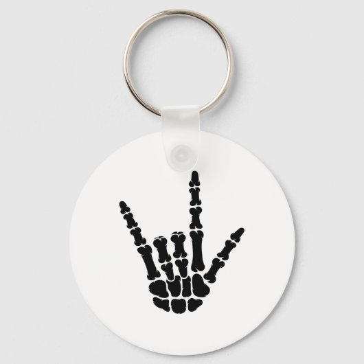 ASL Amerikaanse Gebarentaal I Love You Skeleton Ha Sleutelhanger (Voorkant)