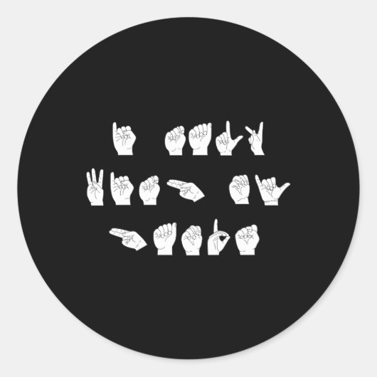 ASL Amerikaanse gebarentaal Ik praat met mijn hand Ronde Sticker (Voorkant)