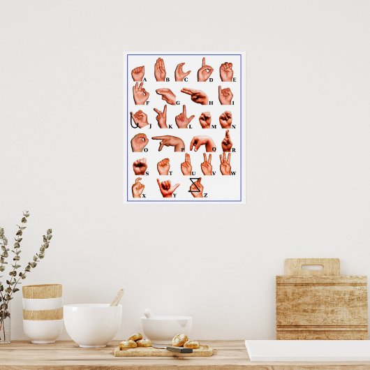 ASL Amerikaanse Gebarentaal Tolk Doof Poster (Keuken)