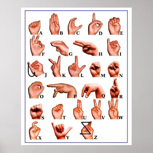 ASL Amerikaanse Gebarentaal Tolk Doof Poster (Voorkant)