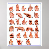 ASL Amerikaanse Gebarentaal Vertaler Dove Poster (Voorkant)