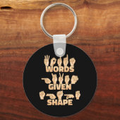 ASL Amerikaanse Gebarentaal Woorden gegeven vorm Sleutelhanger (Achterkant)