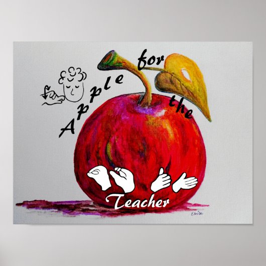 ASL Apple voor de leraar Poster (Voorkant)