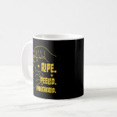 ASL Banana Design - Ripe, Peeled, Unbothered Koffiemok (Voorkant links)
