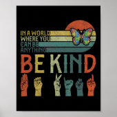 ASL Be Kind ASL Amerikaanse Gebarentaal Poster (Voorkant)