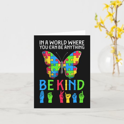 ASL Be Kind s1 ASL Amerikaanse gebarentaal Kaart (Gele Bloem)