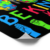 ASL Be Kind s1 ASL Amerikaanse gebarentaal Poster (Hoek)