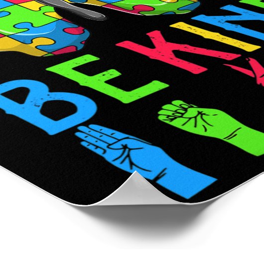 ASL Be Kind s1 ASL Amerikaanse gebarentaal Poster (Hoek)