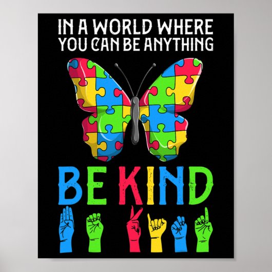 ASL Be Kind s1 ASL Amerikaanse gebarentaal Poster (Voorkant)