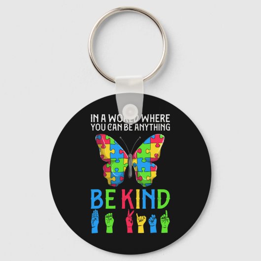 ASL Be Kind s1 ASL Amerikaanse gebarentaal Sleutelhanger (Voorkant)