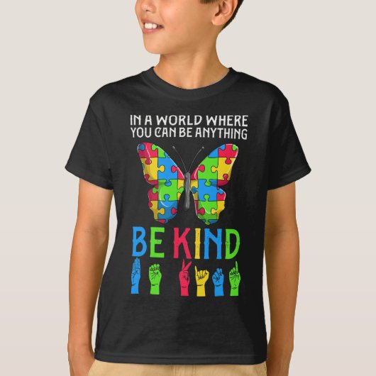 ASL Be Kind s1 ASL Amerikaanse gebarentaal T-shirt (Voorkant)