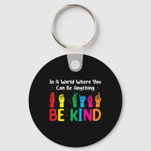ASL Be Kind S Vrouwen Mannen, Autisme Bewustzijn J Sleutelhanger