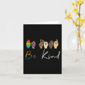 ASL Be Sind Autisme Awareness LGBT Pride Kindness Kaart (Gele Bloem)