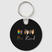 ASL Be Sind Autisme Awareness LGBT Pride Kindness Sleutelhanger (Voorkant)
