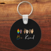 ASL Be Sind Autisme Awareness LGBT Pride Kindness  Sleutelhanger (Voorkant)