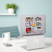 ASL-bevestigingsstickers – Stem, Vriendelijkheid,  Sticker (Laptop op bureau)