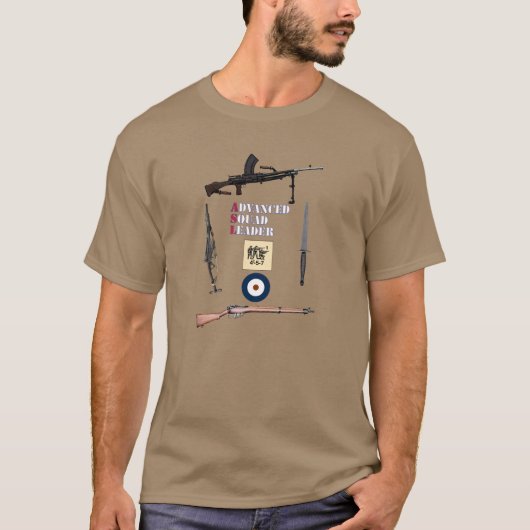 ASL British First Line Squad met Weapon Border T-shirt (Voorkant)