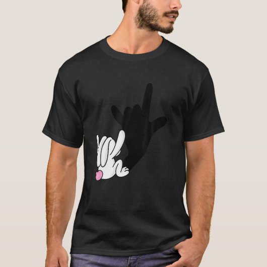 ASL Bunny Reflection I hou van je handgebarentaal T-shirt (Voorkant)