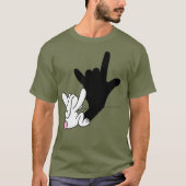 ASL Bunny Reflection Ik hou van je handgebarentaal T-shirt (Voorkant)