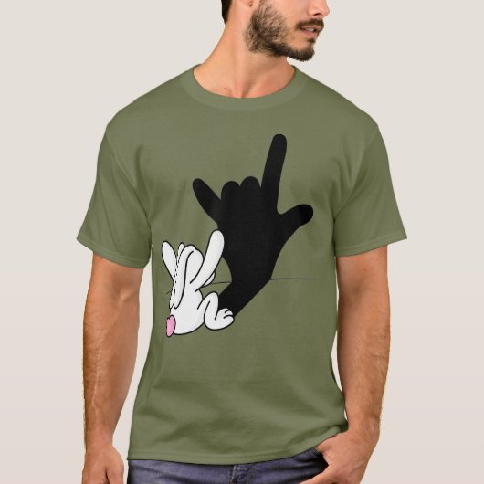 ASL Bunny Reflection Ik hou van je handgebarentaal T-shirt (Voorkant)
