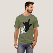 ASL Bunny Reflection Ik hou van je handgebarentaal T-shirt (Voorkant volledig)