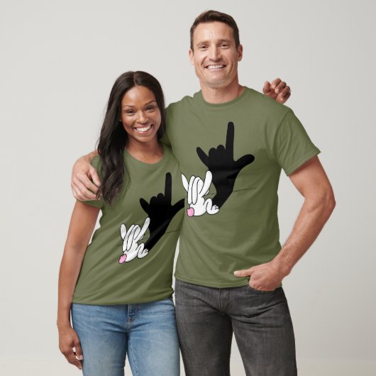 ASL Bunny Reflection Ik hou van je handgebarentaal T-shirt (Unisex)