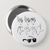 ASL-Button "I IS COOL" Ronde Button 4,0 Cm (Voorkant /achterkant)