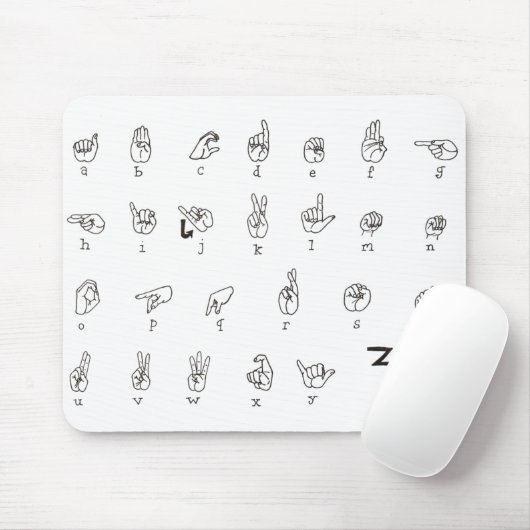 ASL Chart Mousepad Muismat (Met muis)