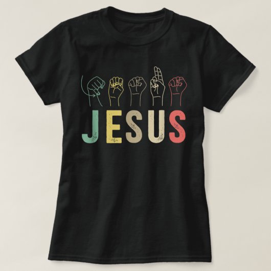 ASL Christian American Sign Language Religious Dea T-shirt (Design voorkant)