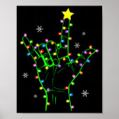 Asl Christmas Christmas Tree Lights American Sign  Poster (Voorkant)