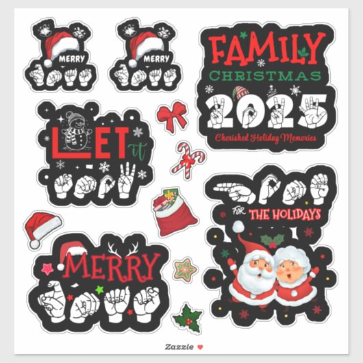 ASL Christmas Stickers (Vel)