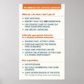 ASL Classroom richtlijnen. poster (lichte bkgd) (Voorkant)