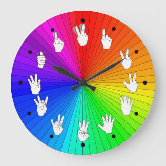 ASL Clock Rainbow Color Wheel Grote Klok