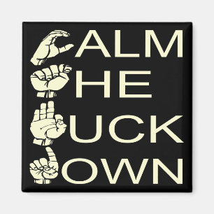 ASL CTFD Calm de F**K omlaag #USAPatriotGraphics Magneet
