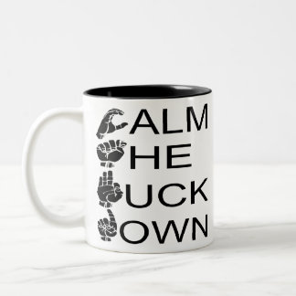 ASL CTFD Calm de F**K omlaag #USAPatriotGraphics Tweekleurige Koffiemok