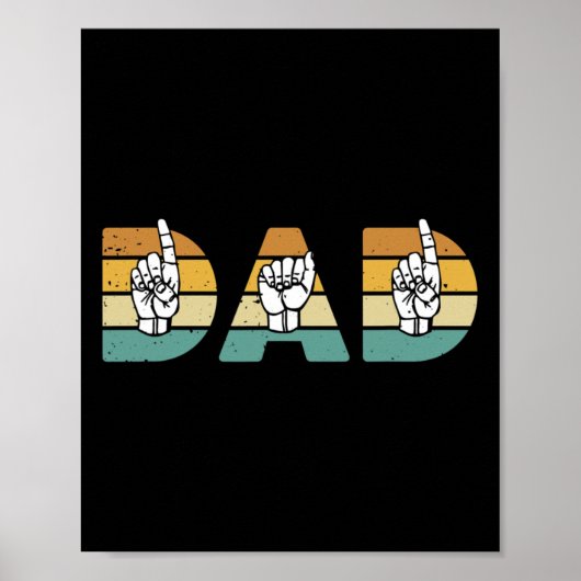 ASL Dad American Sign Language Deaf Awareness Supe Poster (Voorkant)