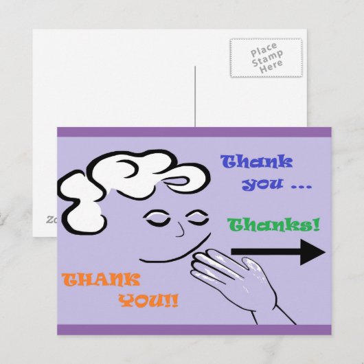 ASL Dank je! Briefkaart (Voorkant / Achterkant)