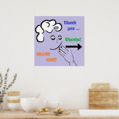 ASL Dank je! Poster (Keuken)